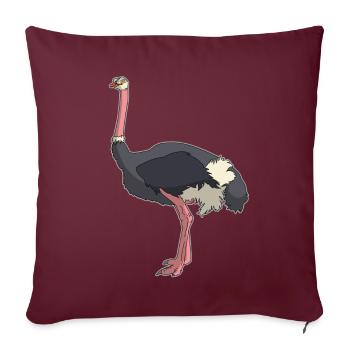 Nandu Strauß emu vogel comic Geschenkidee - Sofakissenbezug 45 x 45 cm - Burgunderrot - Vorne