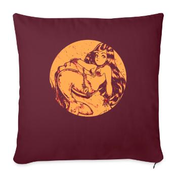 Sirène sirène sirène conte de fées - Housse de coussin décorative 45 x 45 cm - bordeaux - Devant