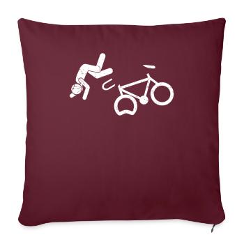 Cadeau accident de cascade de chemise de vélo drôle - Housse de coussin décorative 45 x 45 cm - bordeaux - Devant