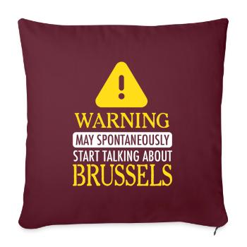AVERTISSEMENT: Bruxelles - Housse de coussin décorative 45 x 45 cm - bordeaux - Devant
