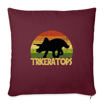 Triceratops - Sofakissenbezug 45 x 45 cm - Burgunderrot - Vorne