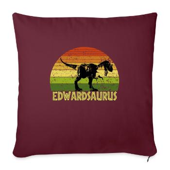 Edwardsaurus Edward saurus dinosaure - Housse de coussin décorative 45 x 45 cm - bordeaux - Devant