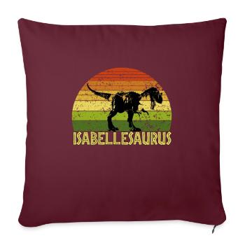 Isabellesaurus Isabelle saurus dinosaure - Housse de coussin décorative 45 x 45 cm - bordeaux - Devant