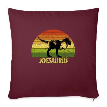 Joesaurus Joe saurus dinosaure - Housse de coussin décorative 45 x 45 cm - bordeaux - Devant