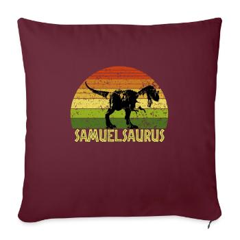 Samuelsaurus Samuel saurus dinosaure - Housse de coussin décorative 45 x 45 cm - bordeaux - Devant
