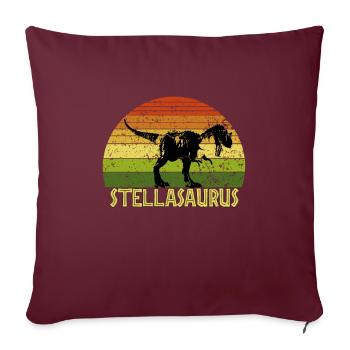 Stellasaurus Stella saurus dinosaure - Housse de coussin décorative 45 x 45 cm - bordeaux - Devant