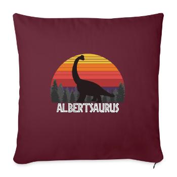 Albertsaurus Albert saurus nom de dinosaure anniversaire - Housse de coussin décorative 45 x 45 cm - bordeaux - Devant