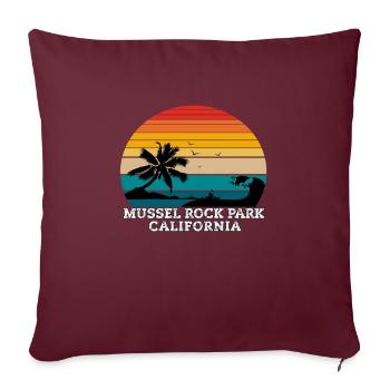 Mussel Rock Park Plages de Californie - Housse de coussin décorative 45 x 45 cm - bordeaux - Devant