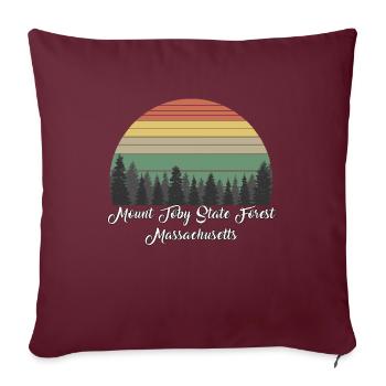 Mount Toby State Forest - Sofakissenbezug 45 x 45 cm - Burgunderrot - Vorne