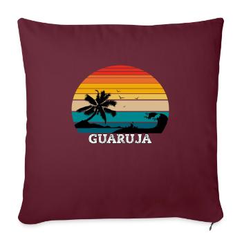 Plage de Guaruja São Paulo - Housse de coussin décorative 45 x 45 cm - bordeaux - Devant