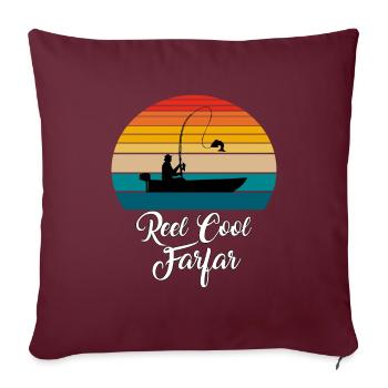 Cadeaux de pêche Reel Cool Farfar - Housse de coussin décorative 45 x 45 cm - bordeaux - Devant