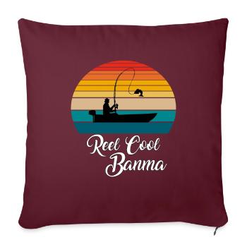 Reel Cool Banma Cadeaux de pêche - Housse de coussin décorative 45 x 45 cm - bordeaux - Devant