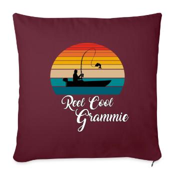 Cadeaux de pêche Reel Cool Grammie - Housse de coussin décorative 45 x 45 cm - bordeaux - Devant