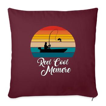 Reel Cool Memere Cadeaux de pêche - Housse de coussin décorative 45 x 45 cm - bordeaux - Devant