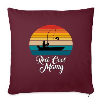 Cadeaux de pêche Reel Cool Mamy - Housse de coussin décorative 45 x 45 cm - bordeaux - Devant