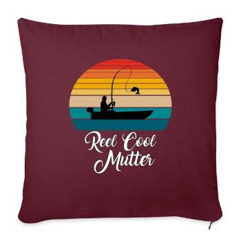 Reel Cool Mother Cadeaux de pêche - Housse de coussin décorative 45 x 45 cm - bordeaux - Devant
