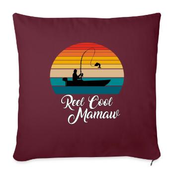 Reel Cool Mamaw Cadeaux de pêche - Housse de coussin décorative 45 x 45 cm - bordeaux - Devant