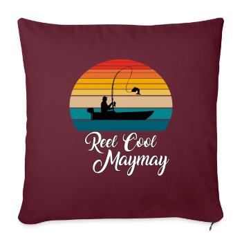 Reel Cool Maymay Cadeaux de pêche - Housse de coussin décorative 45 x 45 cm - bordeaux - Devant