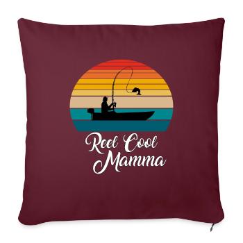 Cadeaux de pêche Reel Cool Mamma - Housse de coussin décorative 45 x 45 cm - bordeaux - Devant