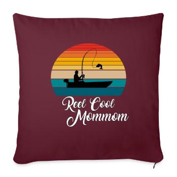 Reel Cool Mommom Cadeaux de pêche - Housse de coussin décorative 45 x 45 cm - bordeaux - Devant