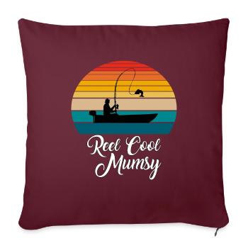Reel Cool Mumsy Cadeaux de pêche - Housse de coussin décorative 45 x 45 cm - bordeaux - Devant