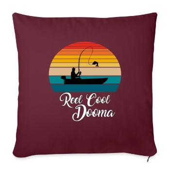 Reel Cool Dooma Cadeaux de pêche - Housse de coussin décorative 45 x 45 cm - bordeaux - Devant