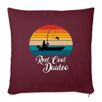 Reel Cool Daideo Cadeaux de pêche - Housse de coussin décorative 45 x 45 cm - bordeaux - Devant