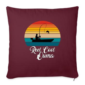 Reel Cool Ouma Cadeaux de pêche - Housse de coussin décorative 45 x 45 cm - bordeaux - Devant