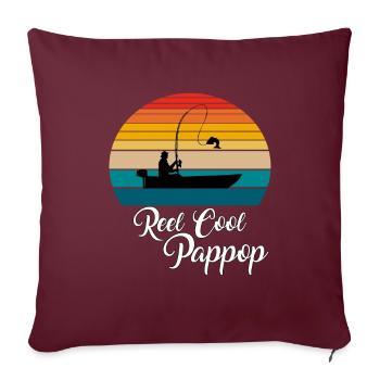 Reel Cool Pappop Cadeaux de pêche - Housse de coussin décorative 45 x 45 cm - bordeaux - Devant