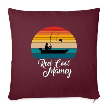 Reel Cool Mamey Cadeaux de pêche - Housse de coussin décorative 45 x 45 cm - bordeaux - Devant