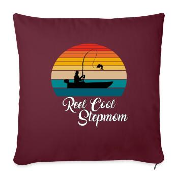 Reel Cool Stepmom Fishing Gifts - Sofakissenbezug 45 x 45 cm - Burgunderrot - Vorne