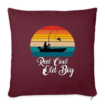 Reel Cool Old Boy Fishing Gifts - Sofakissenbezug 45 x 45 cm - Burgunderrot - Vorne