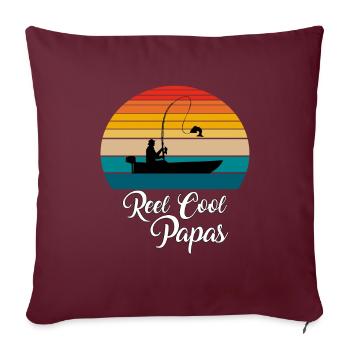 Reel Cool Papas Cadeaux de pêche - Housse de coussin décorative 45 x 45 cm - bordeaux - Devant