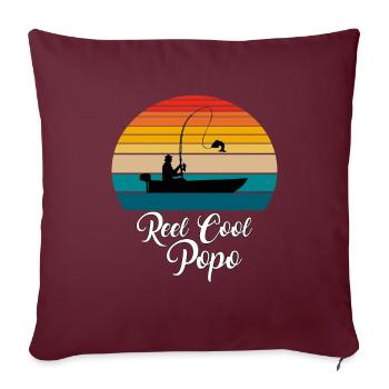 Reel Cool Popo Cadeaux de pêche - Housse de coussin décorative 45 x 45 cm - bordeaux - Devant