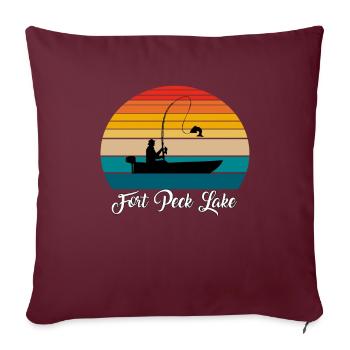 Fort Peck Lake Fishing Spot - Sofakissenbezug 45 x 45 cm - Burgunderrot - Vorne