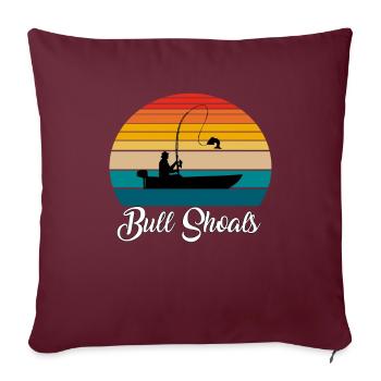 Lieu de pêche de Bull Shoals - Housse de coussin décorative 45 x 45 cm - bordeaux - Devant