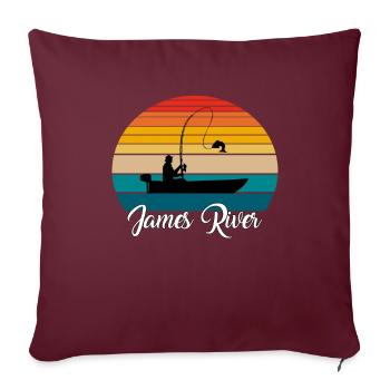 James River Fishing Spot - Sofakissenbezug 45 x 45 cm - Burgunderrot - Vorne