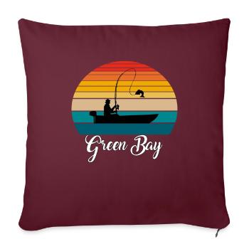 Green Bay Fishing Spot - Sofakissenbezug 45 x 45 cm - Burgunderrot - Vorne