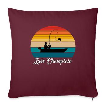 Lake Champlain Fishing Spot - Sofakissenbezug 45 x 45 cm - Burgunderrot - Vorne