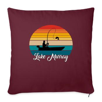 Lieu de pêche du lac Murray - Housse de coussin décorative 45 x 45 cm - bordeaux - Devant