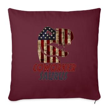 Dinosaure patriote - Housse de coussin décorative 45 x 45 cm - bordeaux - Devant