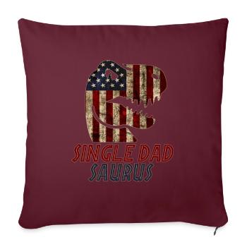 Papa célibataire patriotique Dinosaure - Housse de coussin décorative 45 x 45 cm - bordeaux - Devant