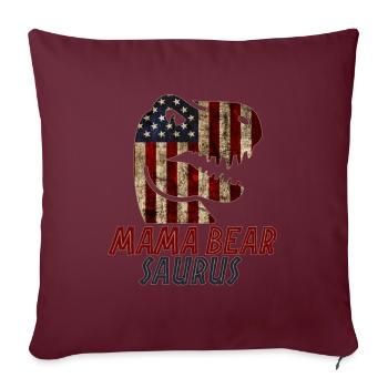 Patriotic Mama bear Dinosaur - Sofakissenbezug 45 x 45 cm - Burgunderrot - Vorne