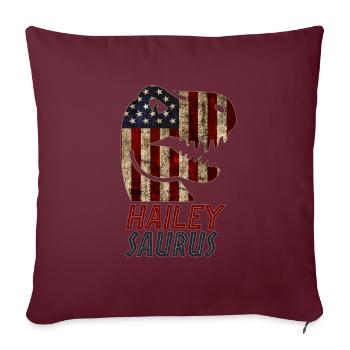 Patriotic Hailey Dinosaur Haileysaurus - Sofakissenbezug 45 x 45 cm - Burgunderrot - Vorne
