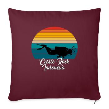 Castle Rock Indonesia Diving - Sofakissenbezug 45 x 45 cm - Burgunderrot - Vorne