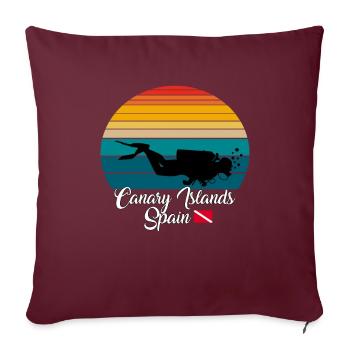 Îles Canaries Espagne Plongée - Housse de coussin décorative 45 x 45 cm - bordeaux - Devant