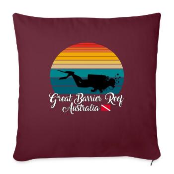 Great Barrier Reef Australia Diving - Sofakissenbezug 45 x 45 cm - Burgunderrot - Vorne