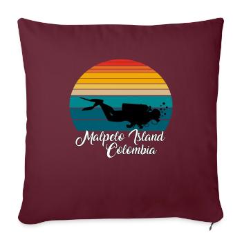 Malpelo Island Colombie Plongée - Housse de coussin décorative 45 x 45 cm - bordeaux - Devant