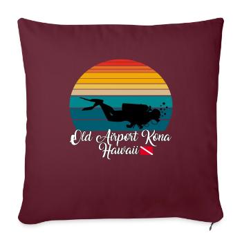 Ancien aéroport Kona Hawaii Diving - Housse de coussin décorative 45 x 45 cm - bordeaux - Devant