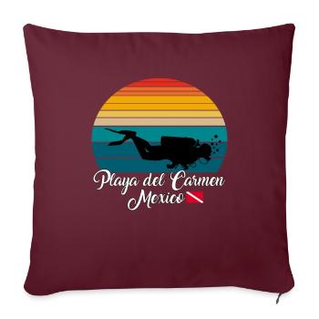 Playa del Carmen Mexique Plongée - Housse de coussin décorative 45 x 45 cm - bordeaux - Devant